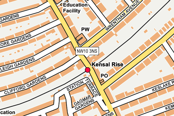 Map of ABACUS ESTATES (KENSAL RISE) LIMITED at local scale