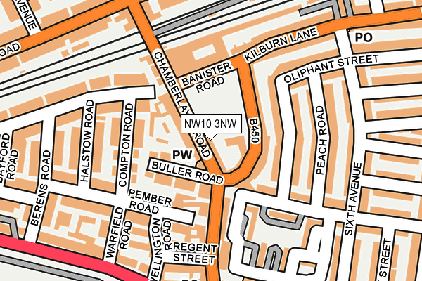 NW10 3NW map - OS OpenMap – Local (Ordnance Survey)