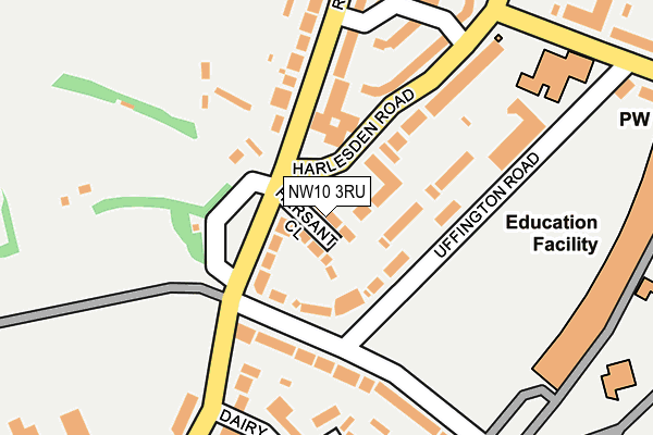 NW10 3RU map - OS OpenMap – Local (Ordnance Survey)