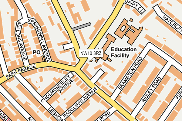 NW10 3RZ map - OS OpenMap – Local (Ordnance Survey)