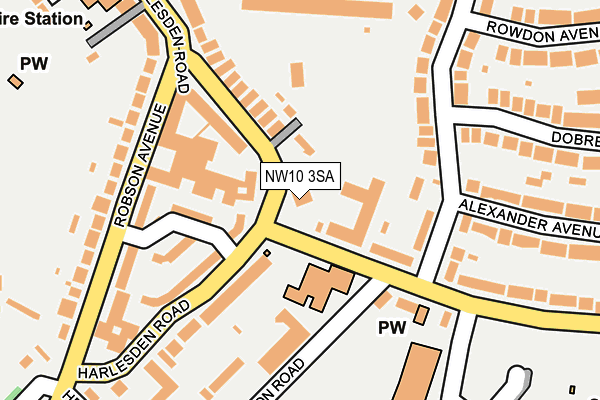 NW10 3SA map - OS OpenMap – Local (Ordnance Survey)
