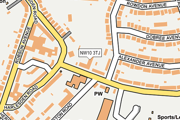 NW10 3TJ map - OS OpenMap – Local (Ordnance Survey)