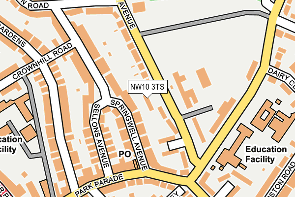 NW10 3TS map - OS OpenMap – Local (Ordnance Survey)