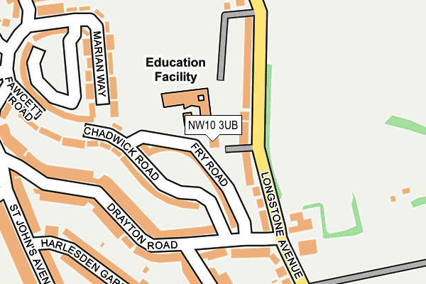 NW10 3UB map - OS OpenMap – Local (Ordnance Survey)