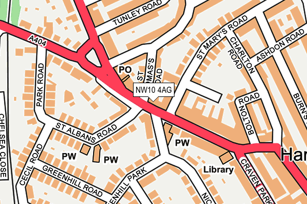 NW10 4AG map - OS OpenMap – Local (Ordnance Survey)