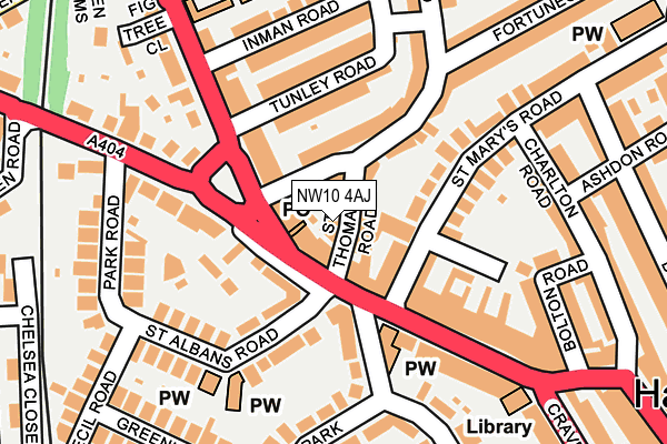 NW10 4AJ map - OS OpenMap – Local (Ordnance Survey)