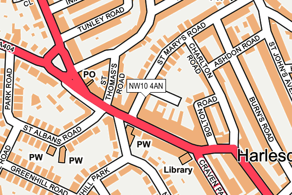 NW10 4AN map - OS OpenMap – Local (Ordnance Survey)