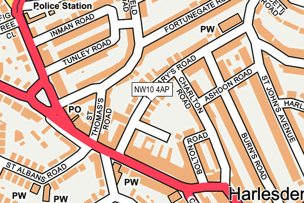 NW10 4AP map - OS OpenMap – Local (Ordnance Survey)