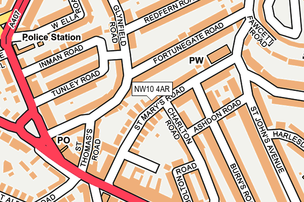 NW10 4AR map - OS OpenMap – Local (Ordnance Survey)
