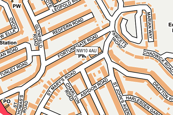NW10 4AU map - OS OpenMap – Local (Ordnance Survey)