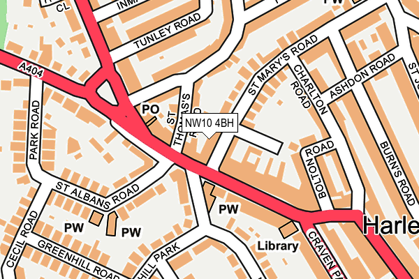 NW10 4BH map - OS OpenMap – Local (Ordnance Survey)
