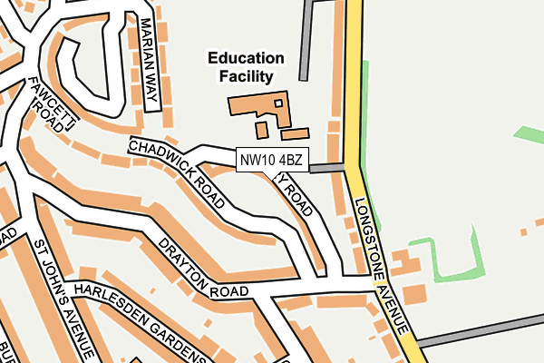 NW10 4BZ map - OS OpenMap – Local (Ordnance Survey)