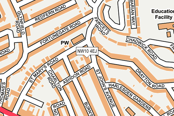 NW10 4EJ map - OS OpenMap – Local (Ordnance Survey)