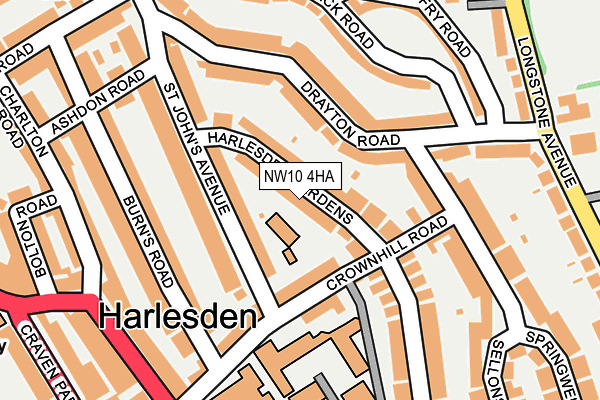 NW10 4HA map - OS OpenMap – Local (Ordnance Survey)