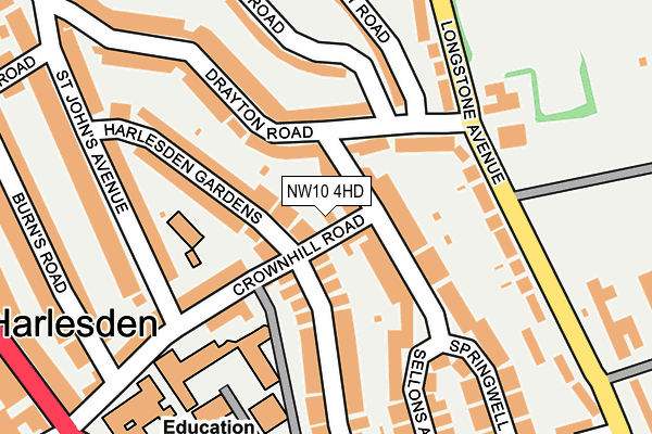 NW10 4HD map - OS OpenMap – Local (Ordnance Survey)