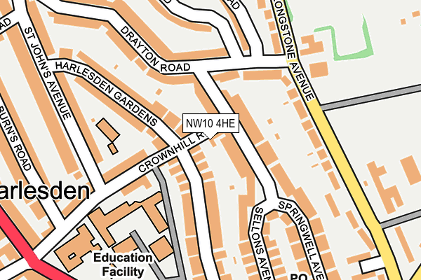 NW10 4HE map - OS OpenMap – Local (Ordnance Survey)