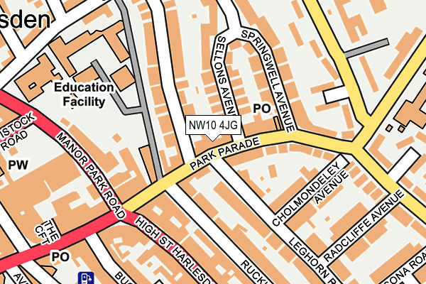 NW10 4JG map - OS OpenMap – Local (Ordnance Survey)