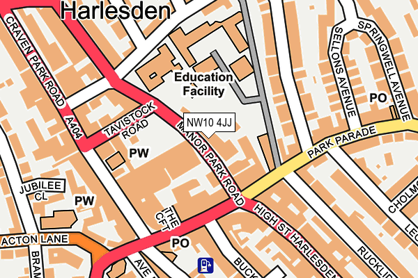 NW10 4JJ map - OS OpenMap – Local (Ordnance Survey)