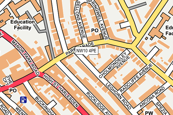 NW10 4PE map - OS OpenMap – Local (Ordnance Survey)