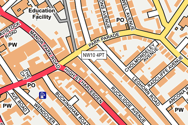 NW10 4PT map - OS OpenMap – Local (Ordnance Survey)