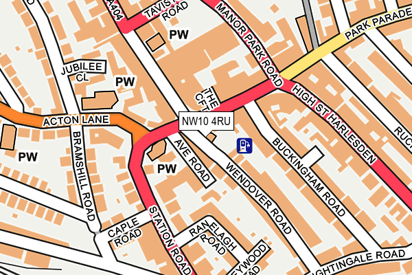 NW10 4RU map - OS OpenMap – Local (Ordnance Survey)