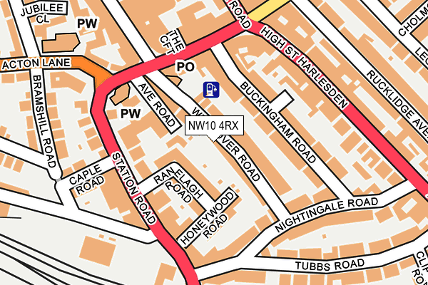 NW10 4RX map - OS OpenMap – Local (Ordnance Survey)