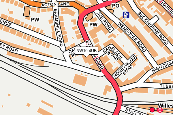 NW10 4UB map - OS OpenMap – Local (Ordnance Survey)