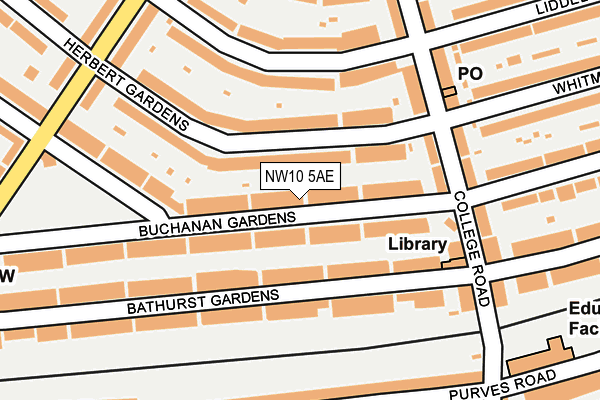 NW10 5AE map - OS OpenMap – Local (Ordnance Survey)