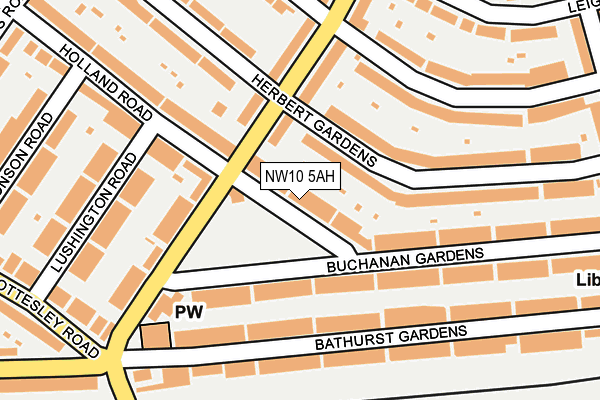 NW10 5AH map - OS OpenMap – Local (Ordnance Survey)
