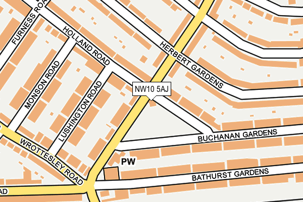 NW10 5AJ map - OS OpenMap – Local (Ordnance Survey)