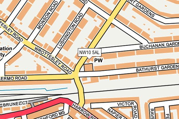 NW10 5AL map - OS OpenMap – Local (Ordnance Survey)