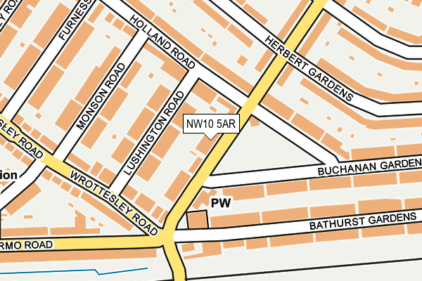 NW10 5AR map - OS OpenMap – Local (Ordnance Survey)