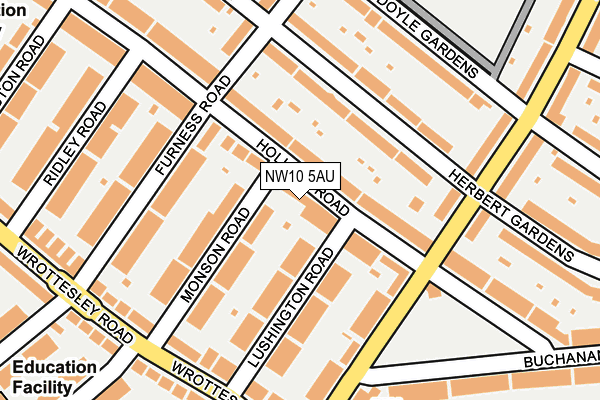 NW10 5AU map - OS OpenMap – Local (Ordnance Survey)