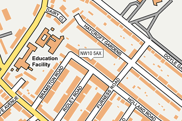 NW10 5AX map - OS OpenMap – Local (Ordnance Survey)