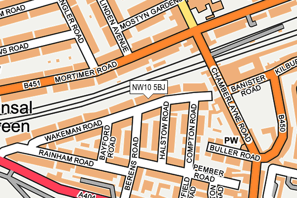 NW10 5BJ map - OS OpenMap – Local (Ordnance Survey)