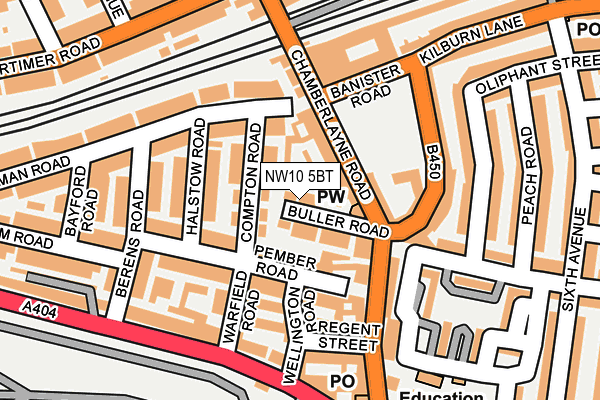 NW10 5BT map - OS OpenMap – Local (Ordnance Survey)