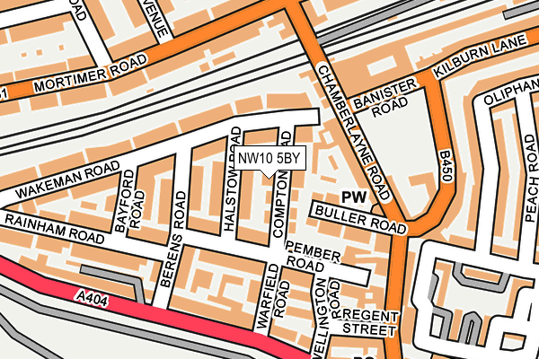 NW10 5BY map - OS OpenMap – Local (Ordnance Survey)