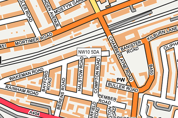 NW10 5DA map - OS OpenMap – Local (Ordnance Survey)