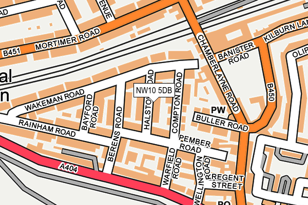 NW10 5DB map - OS OpenMap – Local (Ordnance Survey)
