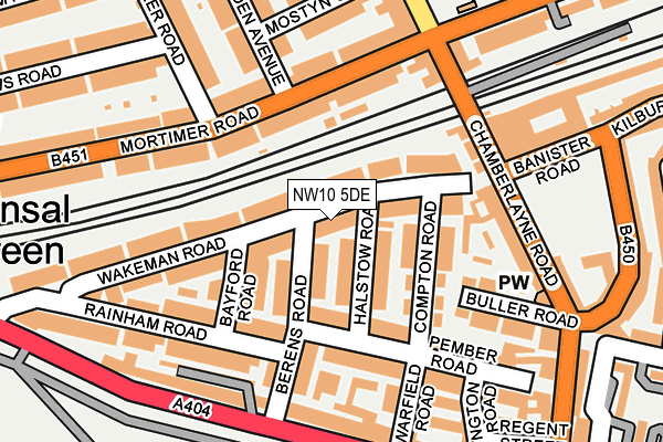NW10 5DE map - OS OpenMap – Local (Ordnance Survey)