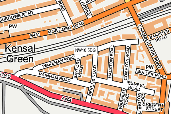 NW10 5DG map - OS OpenMap – Local (Ordnance Survey)