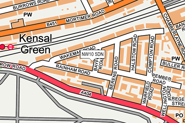 NW10 5DN map - OS OpenMap – Local (Ordnance Survey)