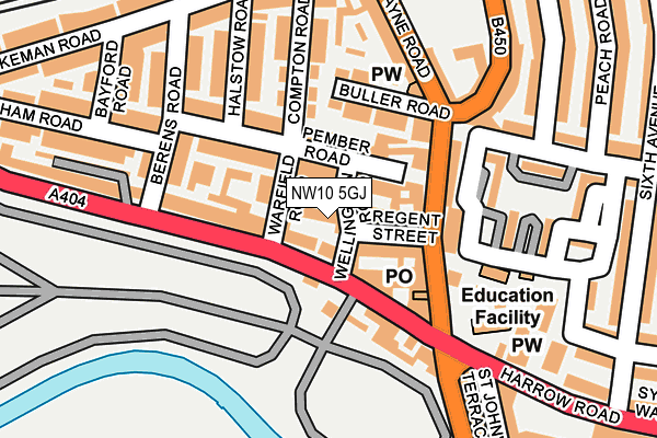 NW10 5GJ map - OS OpenMap – Local (Ordnance Survey)