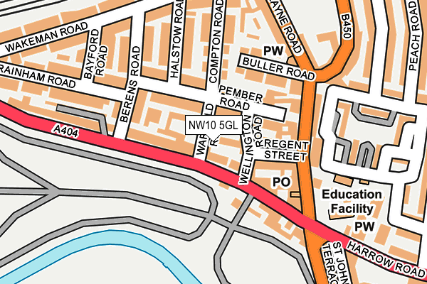 NW10 5GL map - OS OpenMap – Local (Ordnance Survey)