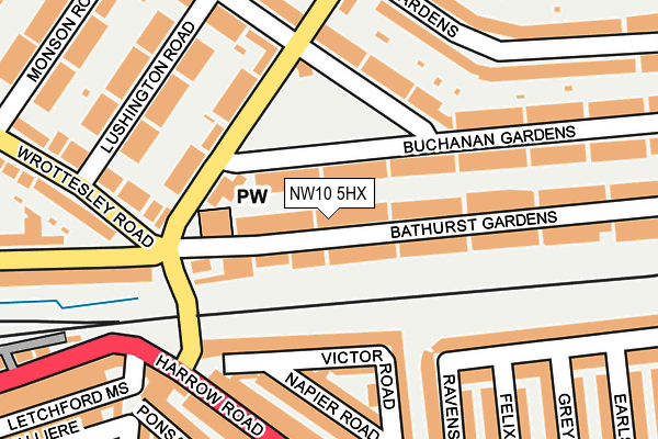 NW10 5HX map - OS OpenMap – Local (Ordnance Survey)