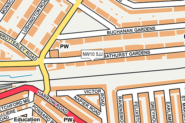 NW10 5JJ map - OS OpenMap – Local (Ordnance Survey)