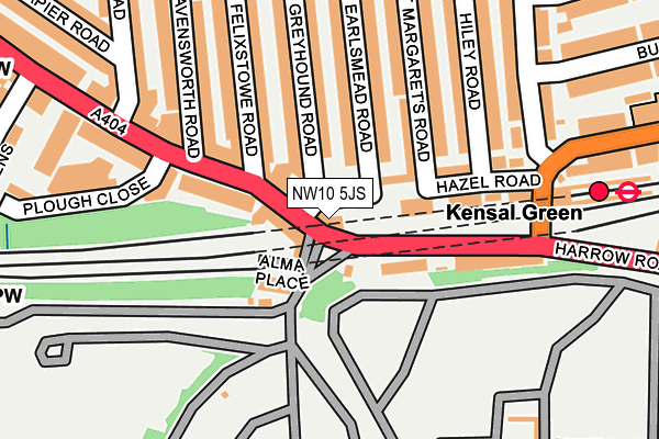 NW10 5JS map - OS OpenMap – Local (Ordnance Survey)