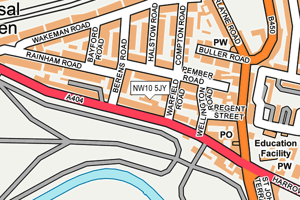 NW10 5JY map - OS OpenMap – Local (Ordnance Survey)