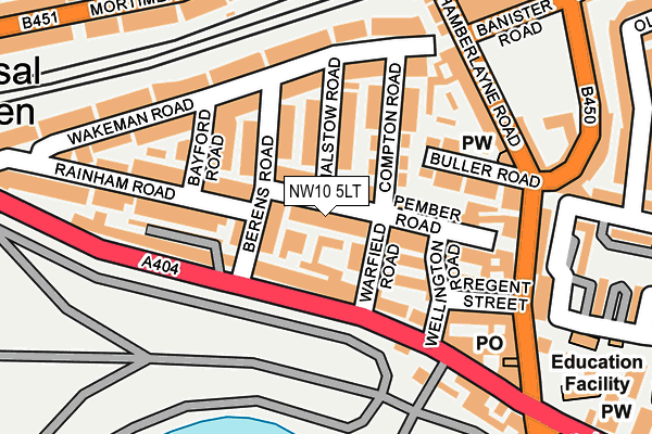 NW10 5LT map - OS OpenMap – Local (Ordnance Survey)