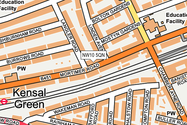 NW10 5QN map - OS OpenMap – Local (Ordnance Survey)